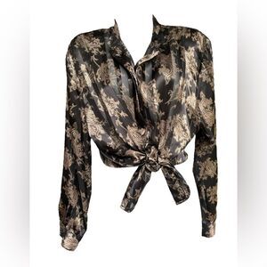 True Vintage 80s Vampire Glamour Blouse L XL